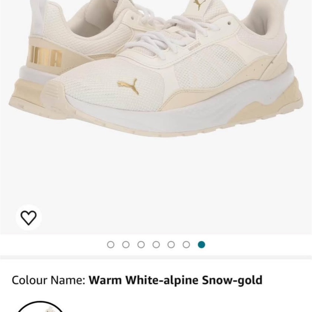 Puma Cream and Gold Athletic Shoes